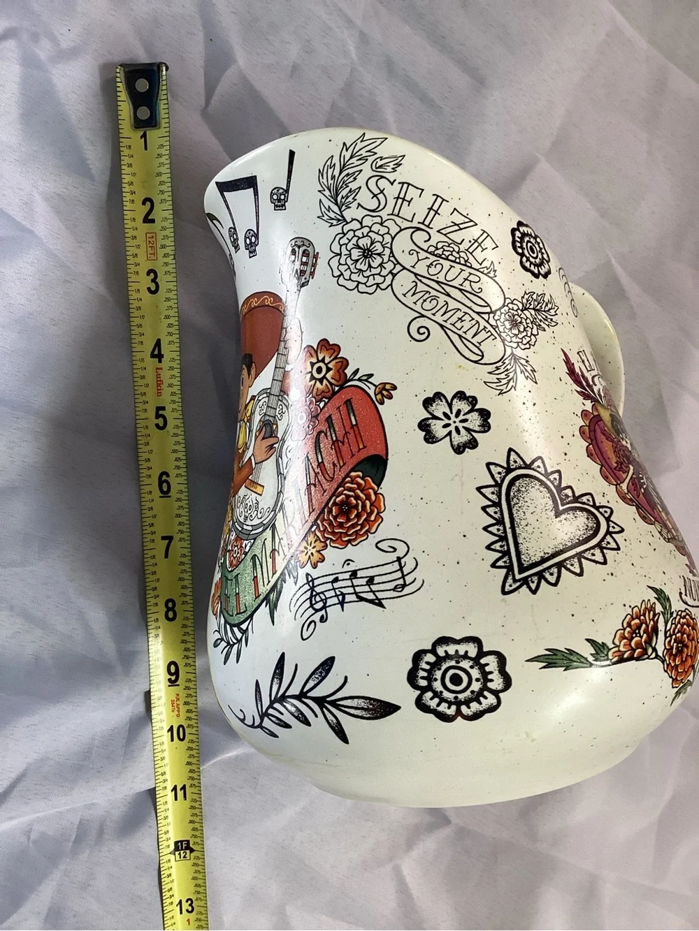 Disney parks White Ceramic Floral Mariachi Pitcher
